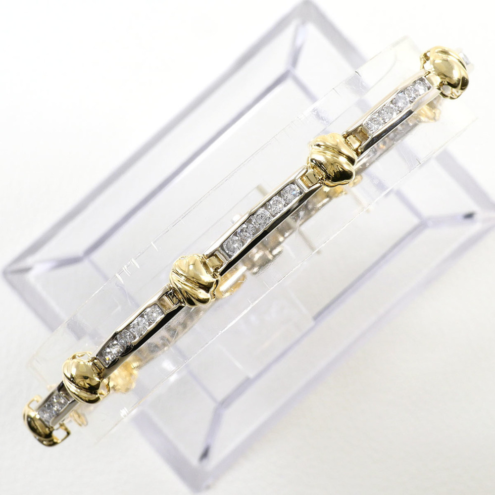 VINTAGE 14k Gold Diamond Charm Bracelet
